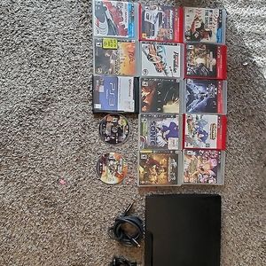 Playstation 3 with wired controller and 15 games